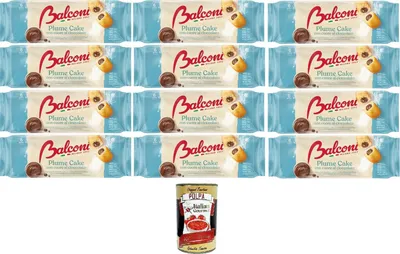 Produktbild von Balconi Plume Cake con Cuore di Cioccolato Plume Cake mit Schokoladenherz 12x 190gr + Italian Gourmet Polpa 400g
