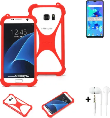 Produktbild von Handy-hülle + Kopfhörer kompatibel mit UMIDIGI A7 Schutz-hülle Bumper Silikon Schutz Hülle Cover Case Silikoncase Silikonbumper TPU Softcase