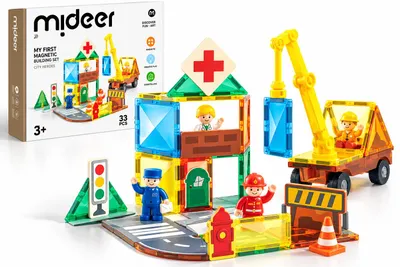 Immagine prodotto di Mideer Il mio primo set di costruzioni magnetiche Eroi della città 33 pezzi