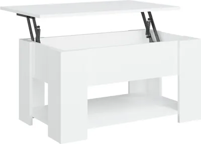 Image de vidaXL Table basse blanche 79x49x41 cm Bois composite