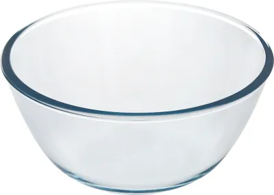 Produktbild von Glasschüssel, ideal zum Mischen. 2,5 Liter. BPA-frei, Borosilikatglas. Salate, Desserts, Kochen, Gebäck