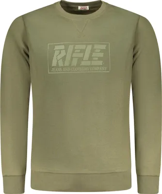 Produktbild von Langarm Herren Sweatshirt grün mit Print und Reißverschluss