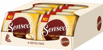 Produktbild von Senseo Kaffeepads Café Latte Vanilla, Vanille Milchkaffee, Milch Kaffee Pad, 80 Pads