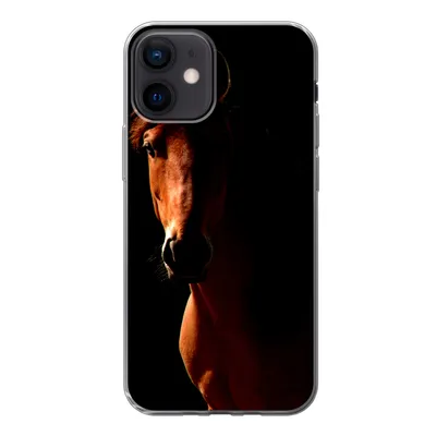 Produktbild von MuchoWow® Handyhülle Schutzhülle Hülle für iPhone 12 Pferd - Licht - Porträt Silikon Softcase Handy Hülle - Schutzhülle