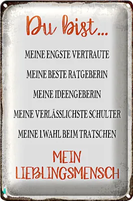 Produktbild von Blechschild Spruch 18x12cm du bist mein Lieblingsmensch