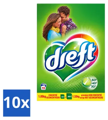 Produktbild von 10 x Dreft Waschpulver Original für Weißes und Buntes - 1,05 kg - Vorteilspackung - 10 Stücke