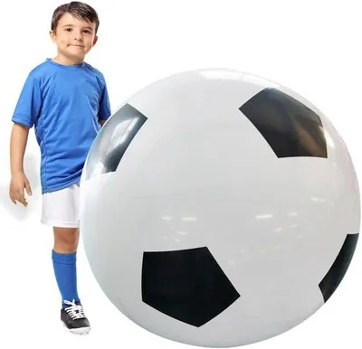 Produktbild von Fußball, 80 cm - großer, aufblasbarer Wasserball - robustes Gummi - ideal als Schwimmbadspielzeug