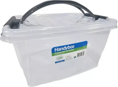 Produktbild von Aufbewahrungsbox 7 Liter mit Tragegriff, aus Kunststoff, transparent