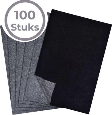 Produktbild von Laavir® Professionelles Kohlepapier Schwarz - 100 Blatt - A4 Format - Zum Zeichnen, Durchpausen & für Handwerk