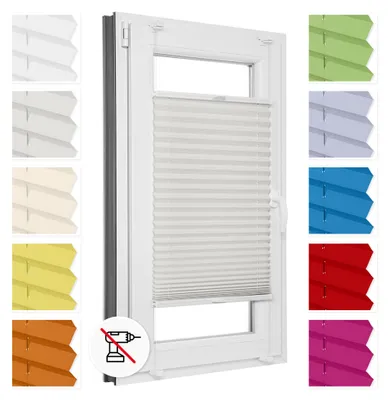 Obrázek produktu pro Estika Plisé roleta bez vrtání - 100 x 120 cm - Mléčná - Vnitřní žaluzie na okno, montáž Klemmfix