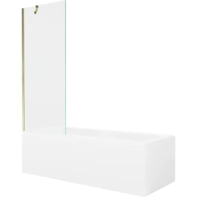 Obrázek produktu pro Mexen Cubik obdélníková vana 170 x 70 cm s pláštěm 1-křídlovou zástěnou 70 cm, Průhledné, zlatá - 550317070X9507000050