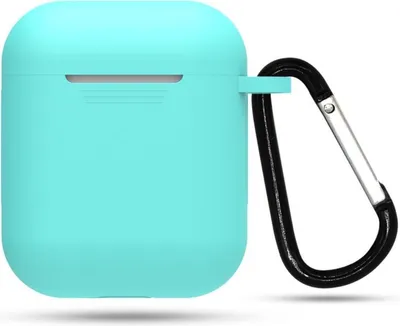 Produktbild von Silikonhülle | geeignet für Airpods | Karabiner | hellblau