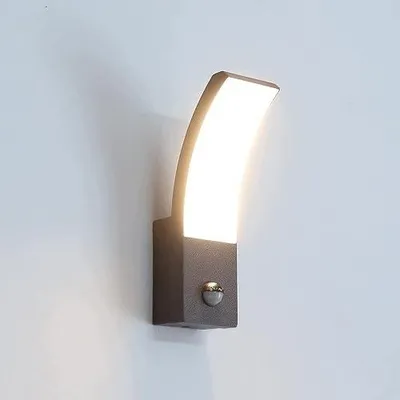 Zdjęcie produktu dla Lampa ścienna LED z czujnikiem ruchu aluminiowa antracyt