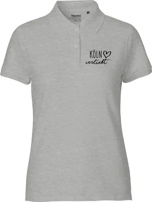 Produktbild von Huuraa Damen Polo Shirt Köln verliebt XL Sport Grey Bio Baumwolle Fairtrade Poloshirt Geschenkidee