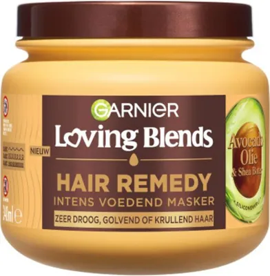 Immagine prodotto di Garnier - Loving Blends - Maschera per capelli - Olio di avocado e burro di karité - Ultra-nutriente - Capelli mossi e ricci - 340 ml - 1 pezzo