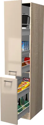 Produktbild von Apothekerschrank Küche - 30 cm breit - Kaschmir Glanz Sonoma Eiche – Neapel