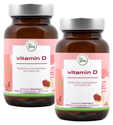 Produktbild von for you vitamin D - Lutschtabletten Doppelpack