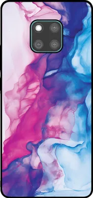 Produktbild von Smartphonica Telefon Fall geeignet für Huawei Mate 20 Pro mit rosa blau Marmor Print - TPU Backcover Fall Rose blau Marmor Design