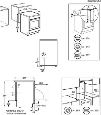 Image de Cuisinière vitrocéramique Electrolux Electrolux LKR562066W LKR562066W