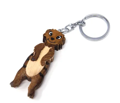 Image de Porte-clés en bois - Suricate