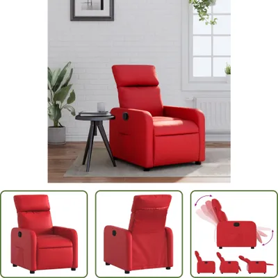 Obrázok produktu pre Obývací obchod recliner červená Imitácia kože