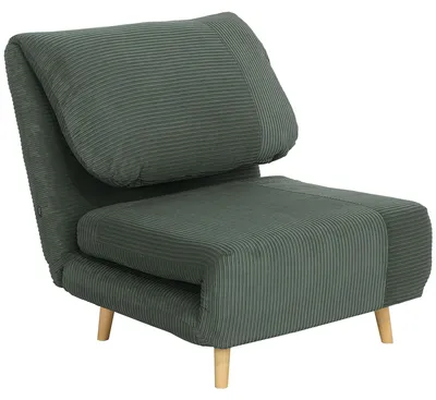 Produktbild von HOMCOM 2-in-1 Schlafsofa Schlafsessel Klappmatratze Gästebett Klappbett Grün