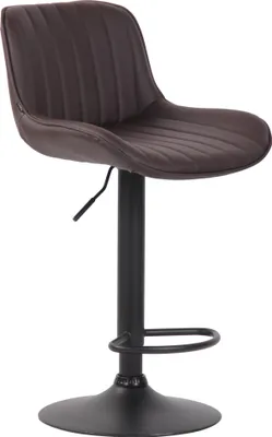 Produktbild von CLP Barhocker Lentini Kunstleder drehbar mit Höhenverstellung braun Gestell Farbe schwarz