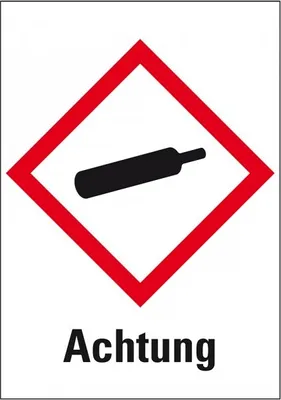 Produktbild von Dreifke® Aufkleber I Gefahrensymbol Gasflasche GHS 04, Achtung, Folie, 18x26m...