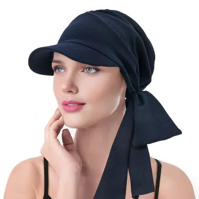 Produktbild von Damen-Kopftuchhut mit Blumenmuster, Schnürband, Turbanhut, Outdoor-Reisehut, Fahrradhut, Sonnenschutzkappe, Kopfbedeckung F