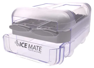 Eiswürfelbereiter mit Drehfunktion, 48 Stück, transparent/weiß, Kunststoff