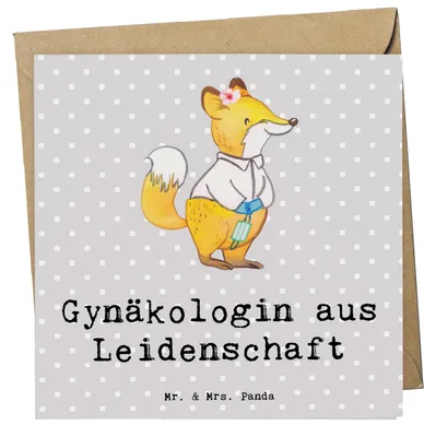 Produktbild von Mr. & Mrs. Panda doppelkarte Gynäkologin Leidenschaft - Grau Pastell - Geschenk, faltkarte, Beruf, Glückwunschkarte, anlasskarte, Klappkarte, Lustig, Witzig, Spruch