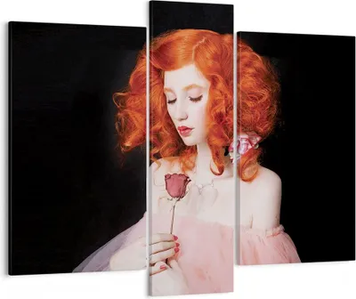 Produktbild von Bild auf Leinwand - Leinwandbild - 3 Teile - Erz Frau Rose - 95x80cm - Wand Bild - Wanddeko - Wandbilder - Leinwanddruck - Bilder - Wanddekoration - Leinwand bilder - Wandbild - CB95x80-4369
