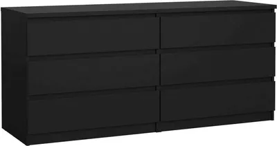 Image de Abacadabra - Buffet, 154x50x70h cm Noir, 6 Tiroirs