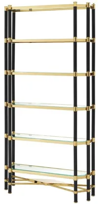 Immagine prodotto di Casa Padrino mobile scaffale per soggiorno oro / nero 110 x 35 x h. 220 cm - mobile soggiorno
