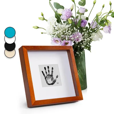 Image de Casa Chic Cadre Photo Carré 23 x 23 cm, Cadre Bois, Cadres photo Maison, Porte Photo Mural, Cadre Decoration Murale Pele Mele, Affichage Vertical/Horizontal, avec Protection Verre et Passe Partout