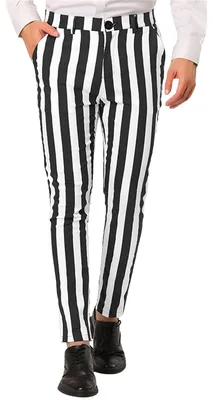 Productafbeelding van Slim Fit Gestreepte Heren Broek voor Zakelijk Gebruik