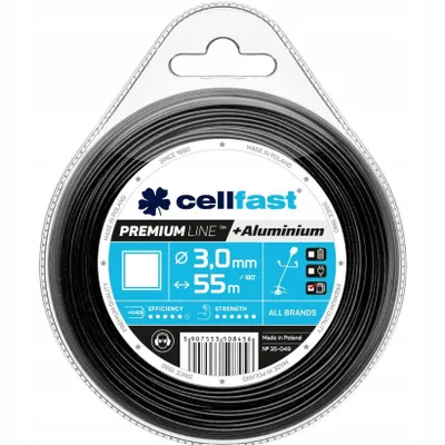 Produktbild von CELLFAST 35-049, Rasentrimmer-Linie, Schwarz, 55 m, 1 Stück(e), 3 mm