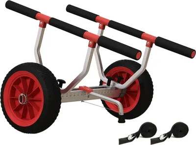 Produktbild von Transportwagen Verstellbarer Alu Kajakwagen bis 100 kg Bootswagen mit Spanngurte