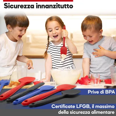Image de Jeu de spatules en silicone, comprenant 6 pièces, résistantes à la chaleur, avec un noyau en acier, pour la cuisine