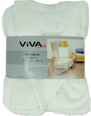 Produktbild von VIVA Vinnemeier Flanelldecke 150x200cm Wohnzimmer Sofa Kuscheldecke Winter, creme-weiß