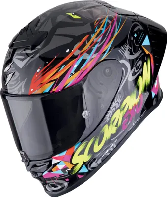 Image de Scorpion EXO R1 Evo II Air Savage casque, noir/bleu/jaune, M (57/58)