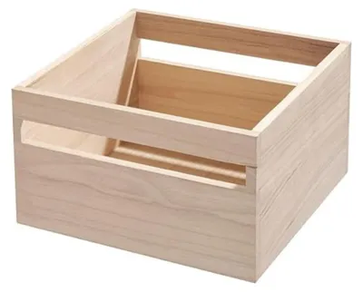 Image de CALICOSY - Bac de rangement en bois avec poignées L25,4 cm - OKA