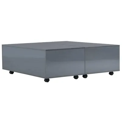 Obrázok produktu pre vidaXL Konferenčný stolík s vysokým leskom sivý 100x100x35 cm