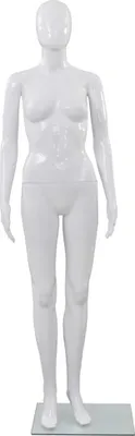 Produktbild von vidaXL Weibliche Schaufensterpuppe mit Glassockel Weiß 175 cm