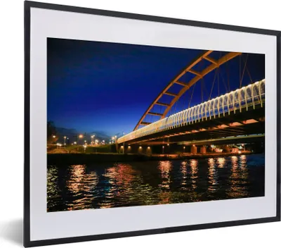 Produktbild von MuchoWow® MuchoWow® Gerahmtes Poster Wasser - Utrecht - Brücke 40x30 cm - Poster mit zchwarzem Bilderrahmen - Bilderrahmen - Poster im Rahmen