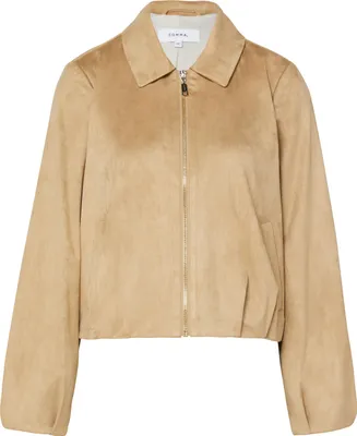 Produktbild von comma Velour Blouson-Jacke mit Reißverschluss, kurzer Schnitt, Relaxed Fit und Faltendetails