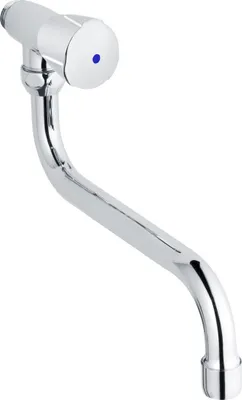 Zdjęcie produktu dla Wandschwenkventil Serie classic-line_2 mit Classic-line Griff kalt, schwenkbarem S-Rohrauslauf, Ausladung 200 mm, Tiefe bis Strahlregler 143 mm, 1/2", in chrom