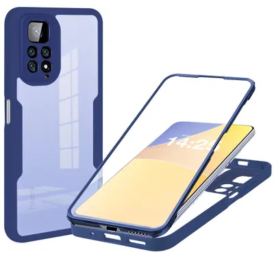 Produktbild von 360 Grad Rundum Schutz Handyhülle für Xiaomi Redmi Note 11 Full Cover Vollschutz Case Farbe: Blau