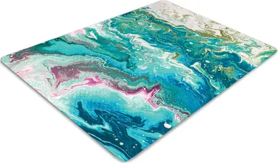 Obrázok produktu pre Podlahová ochranná podložka - Ochranná podložka pod stoličku - Podlahová podložka - 140x100 cm - Zelená abstrakcia.