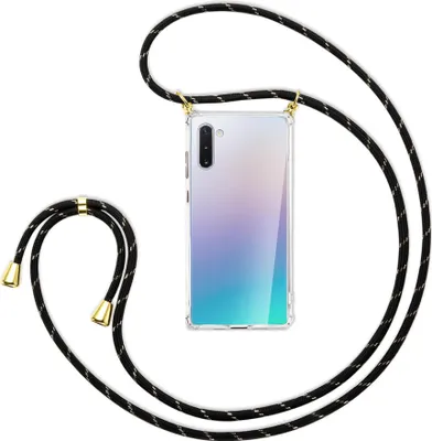 Produktbild von Handykette Backcover-Schutzhülle mit Band (Metall goldfarben) für Samsung Galaxy Note 10 - schwarz/gold